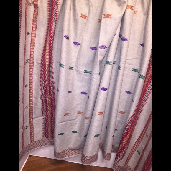 Akgarg Textiles 💯 Kashmiri Shawl Made In India, Gray & Red - Picture 5 of 5